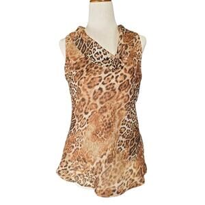 S.L. Fashions 90's Vintage Leopard Print Sleeveless Top - Size 8